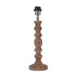 Ayra Natural Wood Table Lamp with White Handloom Cylinder Shade
