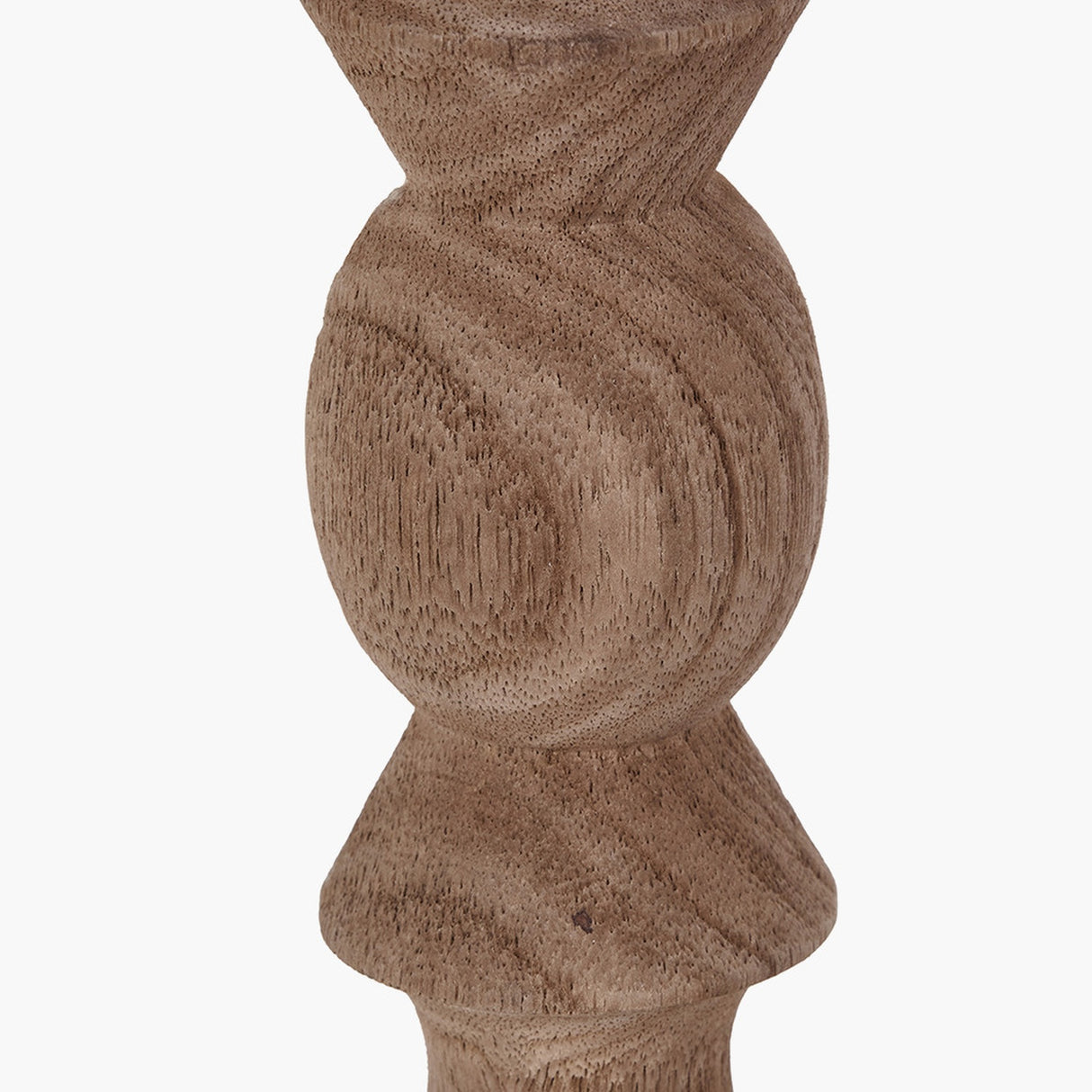 Ayra Natural Wood Table Lamp with White Handloom Cylinder Shade