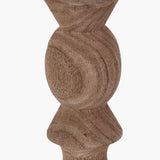 Ayra Natural Wood Table Lamp with White Handloom Cylinder Shade