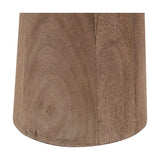 Esha Conical Wood Table Lamp with Linen Cylinder Shade - 59cm