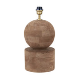 Ziva Antique Brown Table Lamp with Apricot Linen Cylinder Shade - 45cm