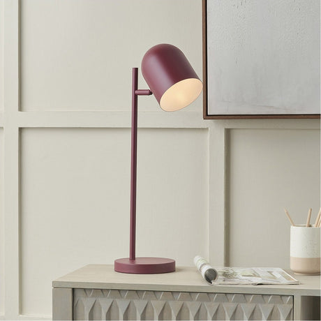 Finn Mulberry Red Metal Cloche Headed Table Lamp - 55cm
