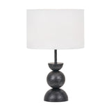 Vala Graphite Metal Textured Effect Ball Table Lamp - 49cm