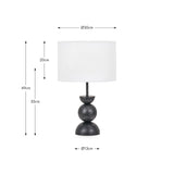 Vala Graphite Metal Textured Effect Ball Table Lamp - 49cm