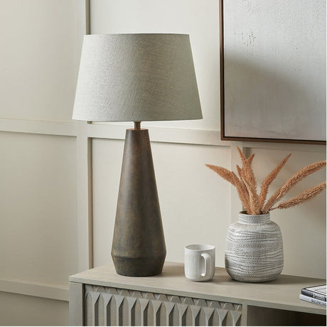 Arbor Verdi Gris Metal Conical Table Lamp with Pistachio Green Shade