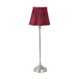 Auden Silver Metal Stick Table Lamp with Mulberry Red Shade - 49cm