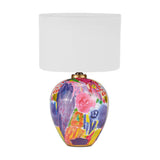 Matisse Multi Colour Ceramic Urn Table Lamp with Ivory Cotton Shade