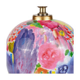 Matisse Multi Colour Ceramic Urn Table Lamp with Ivory Cotton Shade