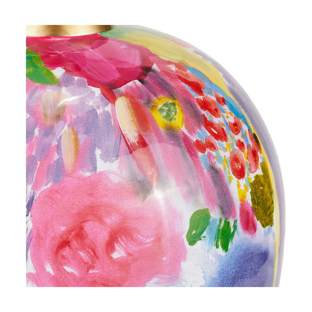 Matisse Multi Colour Ceramic Urn Table Lamp with Ivory Cotton Shade
