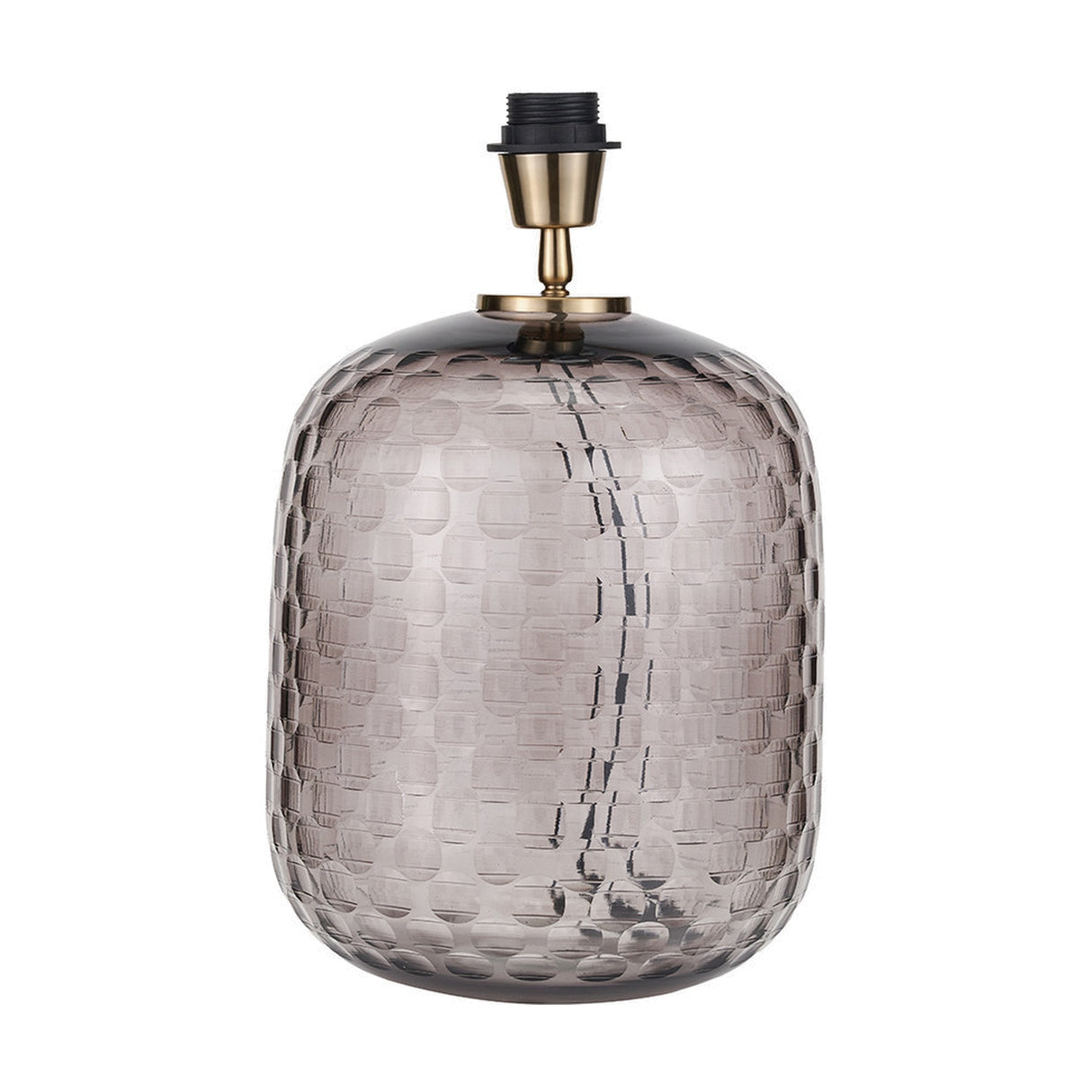 Camille Large Smoke Grey Circle Design Handcut Glass Table Lamp