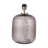 Camille Large Smoke Grey Circle Design Handcut Glass Table Lamp