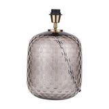 Camille Large Smoke Grey Circle Design Handcut Glass Table Lamp