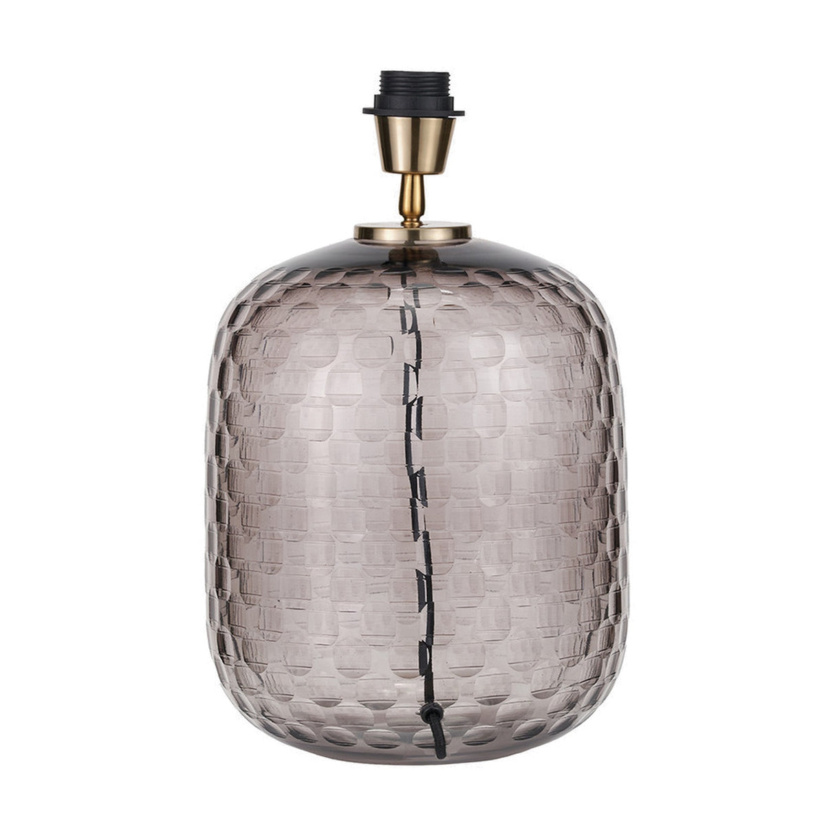 Camille Large Smoke Grey Circle Design Handcut Glass Table Lamp