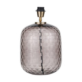Camille Large Smoke Grey Circle Design Handcut Glass Table Lamp