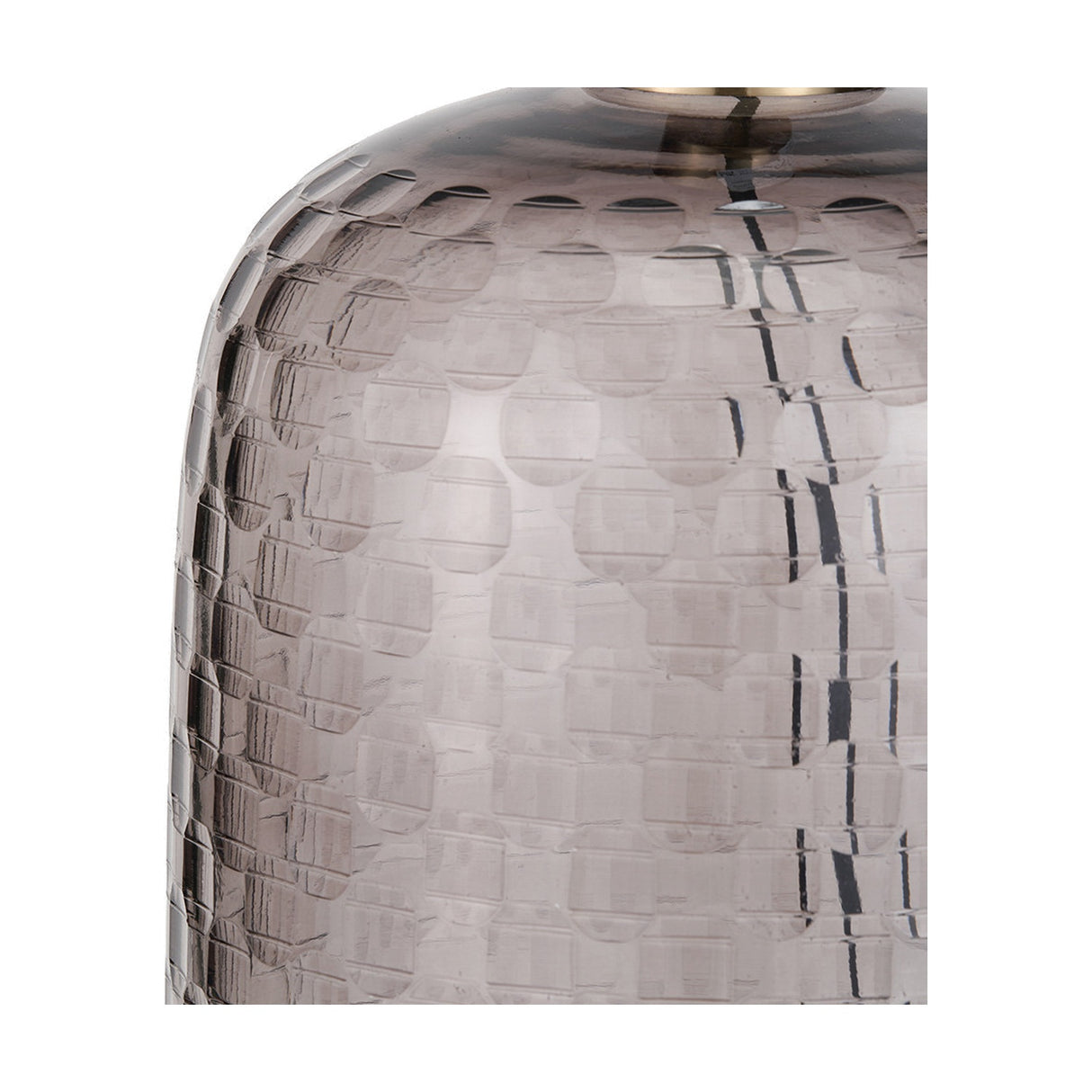 Camille Large Smoke Grey Circle Design Handcut Glass Table Lamp
