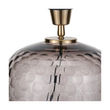 Camille Large Smoke Grey Circle Design Handcut Glass Table Lamp