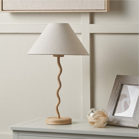 Palau Rattan Wave Table Lamp Base - 39cm