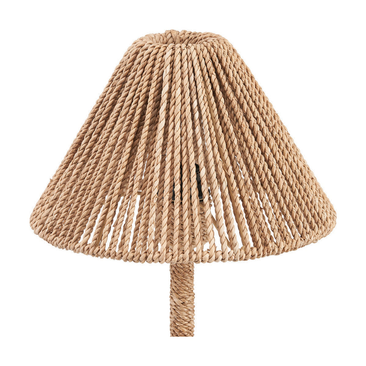 Leif Jute Rope Table Lamp, 46cm, with a natural woven conical shade and matching wrapped stem, shown against a plain white background.