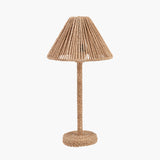 Leif Jute Rope Table Lamp, 46cm, with a woven conical shade and matching wrapped stem on a round base, natural jute finish, shown on a plain white background.