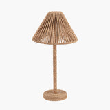 Leif Jute Rope Table Lamp, 46cm, with a woven cone-shaped shade, matching rope-wrapped stem and round base in natural brown, shown on a plain white background.