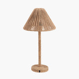 Leif Jute Rope Table Lamp, 46cm, with a conical woven jute shade and rope-wrapped stem on a round base, natural tone, set against a plain white background.