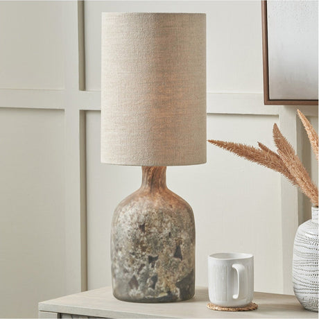 Palmino Brown Organic Glass Bottle Table Lamp - 62cm