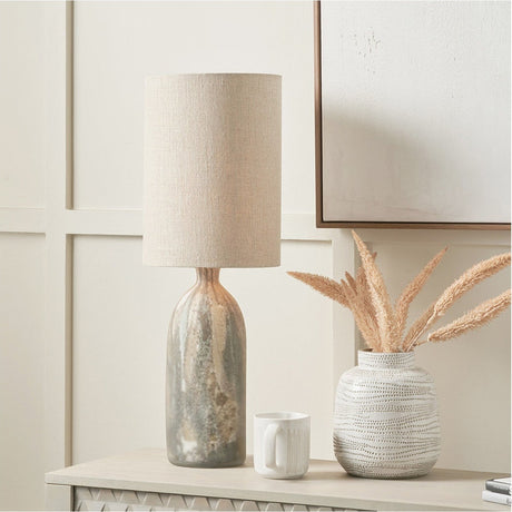 Palmino Brown Tall Organic Glass Bottle Table Lamp - 63cm