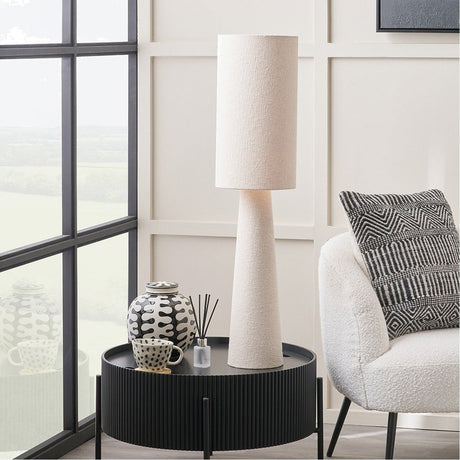 Mirissa White Slubby Handloom Fabric Table Lamp - 92cm