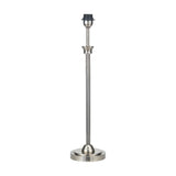 Salvatore table lamp base, 61.5cm tall, in antique silver with a fluted column stem and round stepped foot, shown on a plain white background.