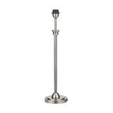 Salvatore table lamp base, 61.5cm tall, antique silver finish with fluted column and round base, empty bulb socket, on a plain white background.