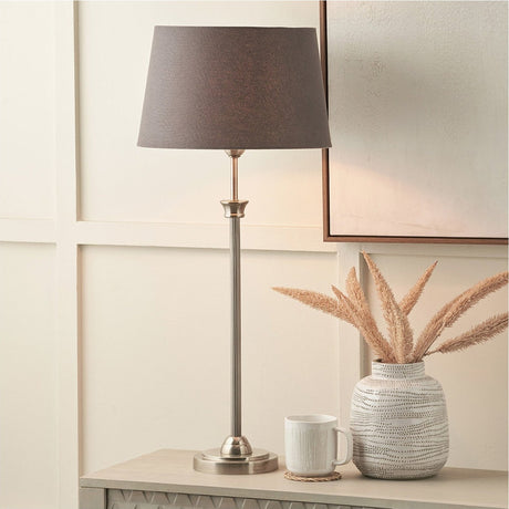 Salvatore Antique Silver Brass Table Lamp Base - 61.5cm
