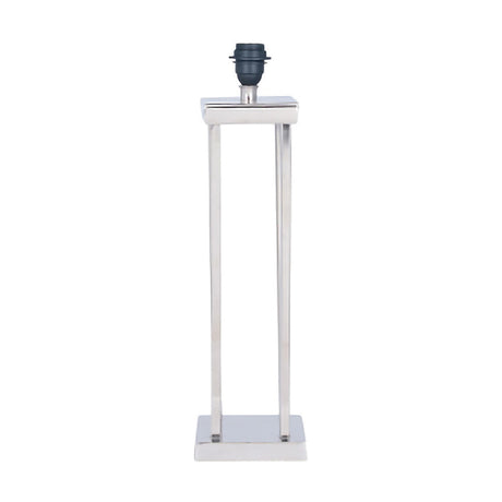 Langston Nickel Column Table Lamp with Black Self Lined Shade