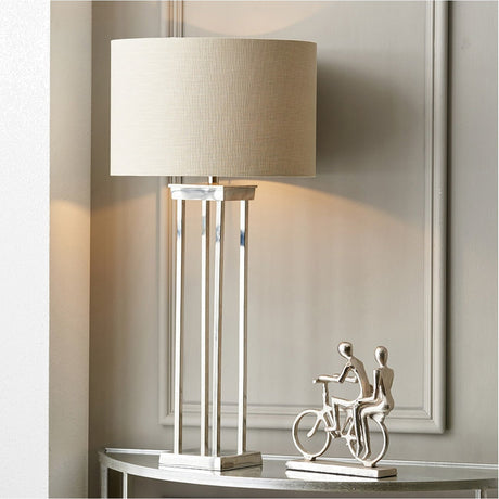 Langston Nickel Column Table Lamp Base - 64cm