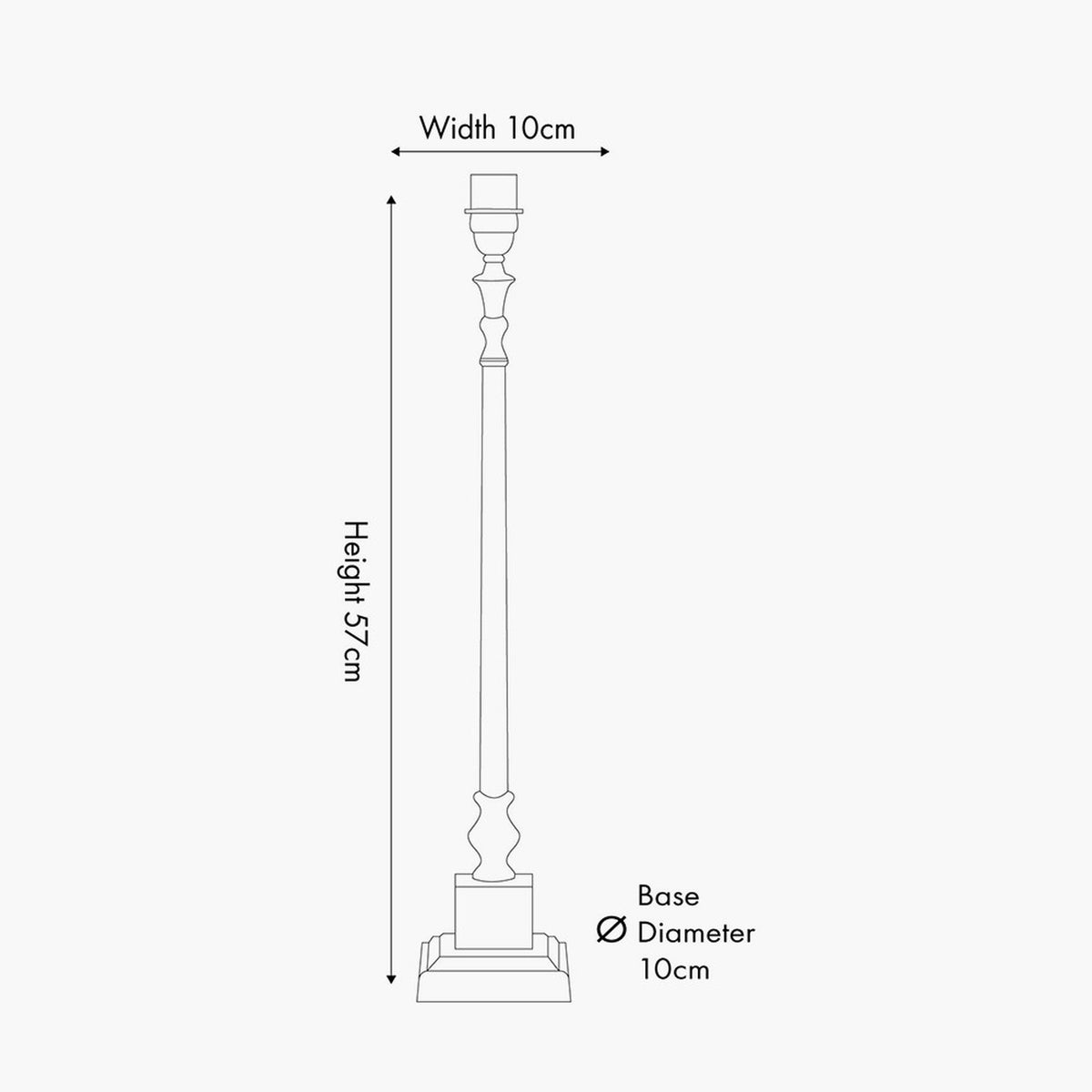 Claudius Nickel Stick Table Lamp Base - 57cm