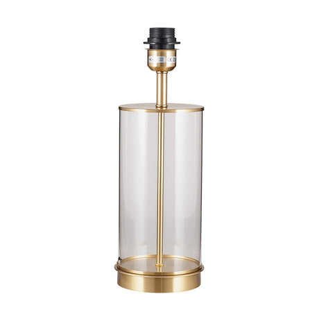 Westwood Clear Glass & Champagne Metal Table Lamp with Black Shade