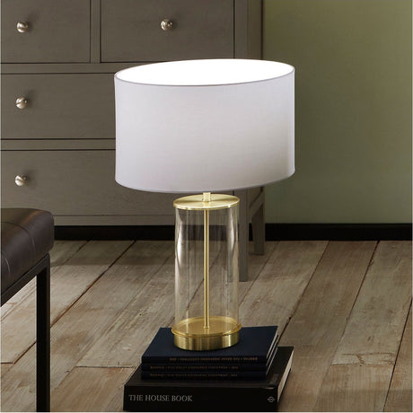 Westwood Clear Glass & Champagne Iron Table Lamp Base - 39cm