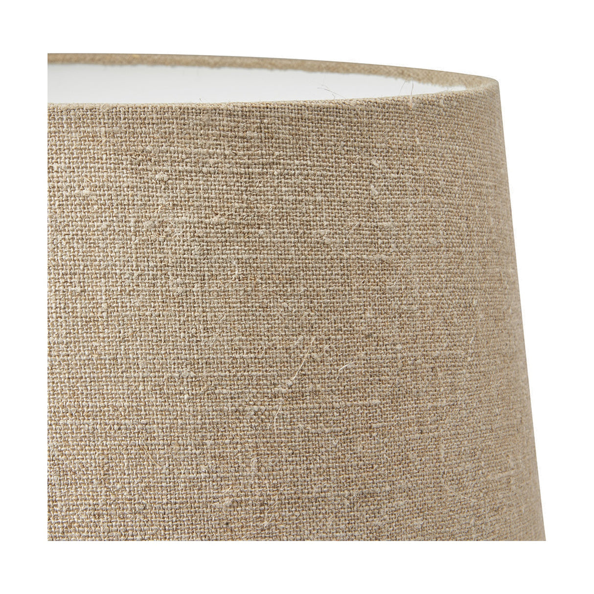 Gaudi White Stoneware Geometric Table Lamp with Linen Tapered Shade