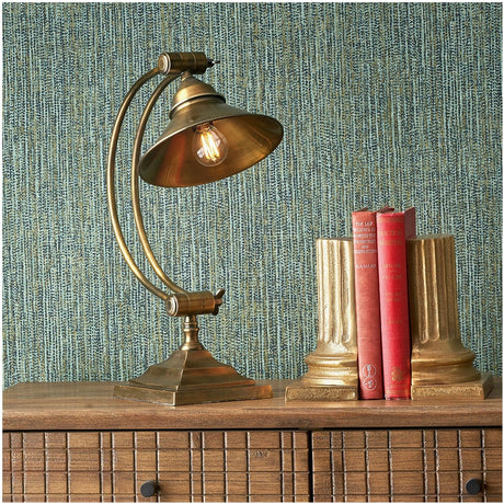 Kensington Antique Brass Bronze Arched Arm Task Table Lamp - 42cm