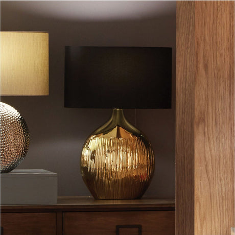 Gemini Gold Etched Ceramic Table Lamp - 45cm