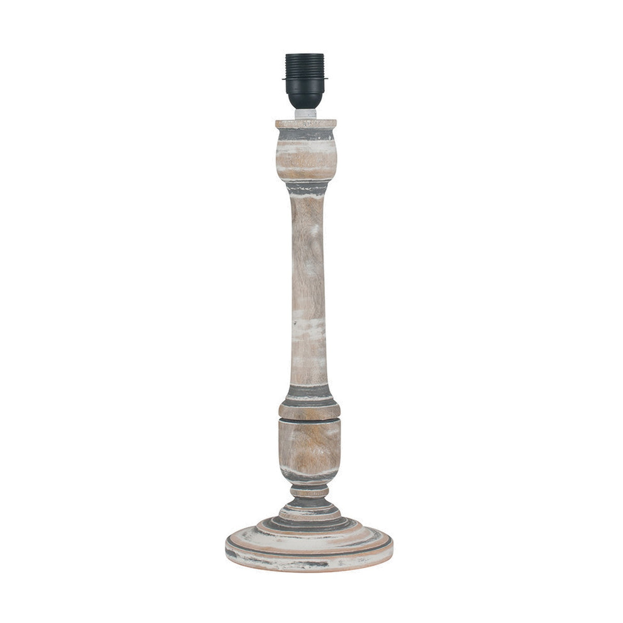 Captiva Grey Wash Mango Table Lamp with White Boucle Cylinder Shade