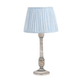 Captiva Grey Wash Mango Table Lamp with Ocean Blue Stripe Shade