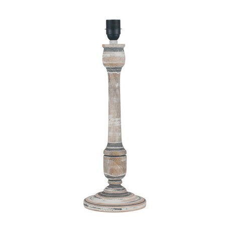 Captiva Grey Wash Mango Table Lamp with Ocean Blue Stripe Shade