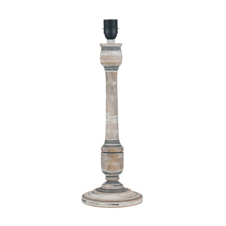 Captiva Grey Wash Mango Table Lamp with White Self Lined Shade