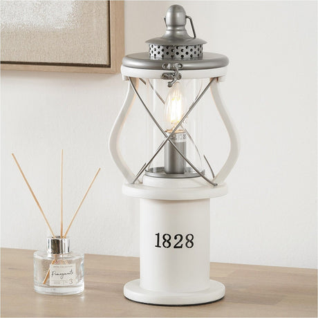 Gibson White Wood Lantern Table Lamp - 41cm