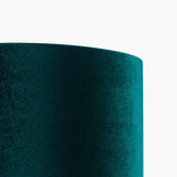 Langston Satin Brass Column Table Lamp with Forest Green Velvet Shade