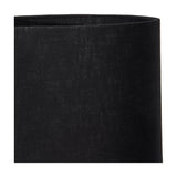 Langston Satin Brass Column Table Lamp with Black Self Lined Shade
