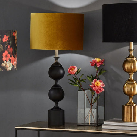 Asilah Matt Black Aluminium Tall Footed Table Lamp Base - 62cm