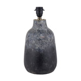 Vulcan Textured Grey Stoneware Table Lamp with White Linen Shade