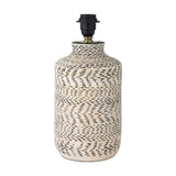 Atouk Textured Natural & Black Stoneware Table Lamp Base - 35cm