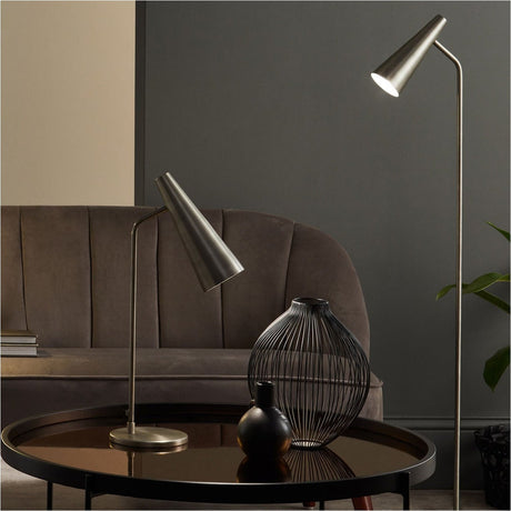 Farrah Antique Silver Task Table Lamp - 48cm